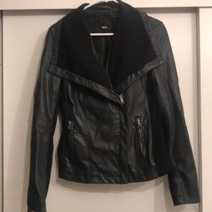 Black faux-leather jacket